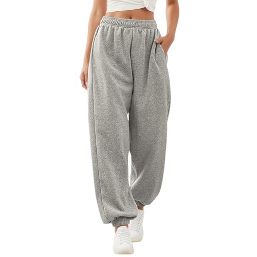 Neteson Pantalon Jogging Femme Training Pantalon Sport Yoga Fitness Danse DéContracté Elastique Taille Haute avec Poches