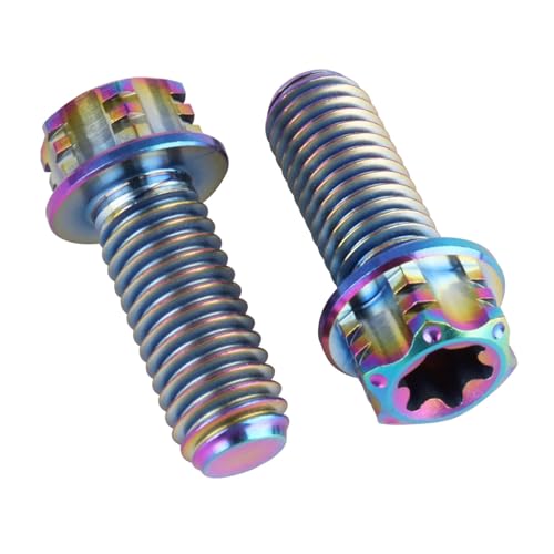 Image of 4Pcs Titanium Bolt Flange Torx Head M8 M10 x 20 25 30mm Screw Bolt for Motorcycle Car Modifications (Rainbow, M8x20mm)