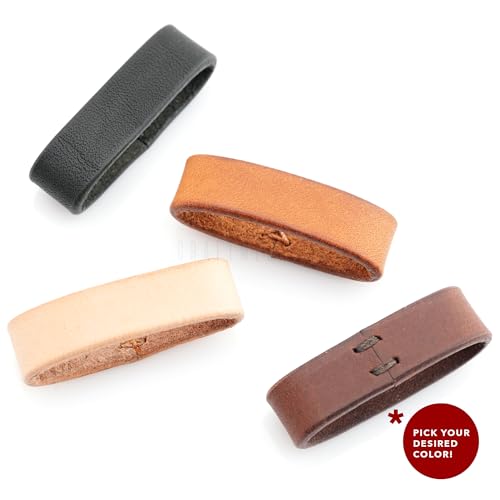 CRAFTMEMORE Leather Belt Loop Keeper, Genuine Full Grain Leather Replacement Strap Holder4