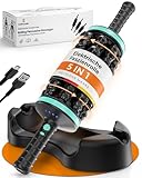 kraftwunder Elektrische Faszienrolle – 8 rotierende Walzen mit Klopfmassage statt Bodenturnen – Massageroller elektrisch mit Griff & Fuß-Station – Deep Roller für Rücken, Nacken & Beine (Grün)