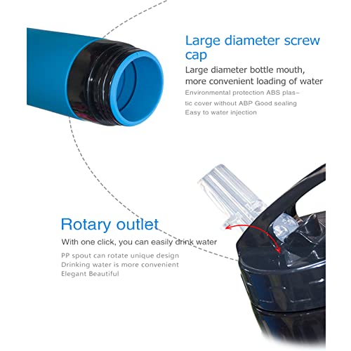 Silicone Collapsible Water Bottles For Traveling 21Oz 600Ml Water Bottle For School, Blue Foldable Sports Water Bottle, Bike Travel Bottles Reusable Bpa Free Water Bottle With Handle Portable #TOP2