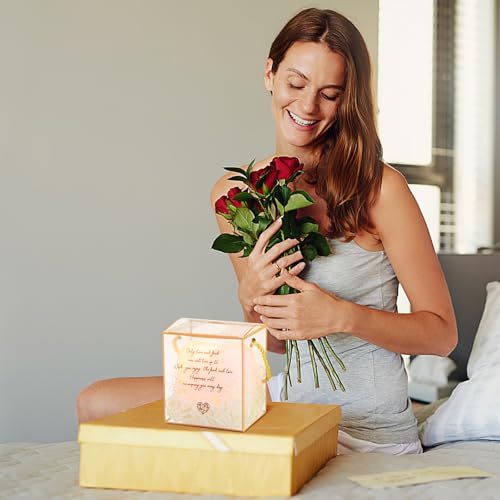 Lámpara de noche corazón rosa con base de rafia PVC grande miniatura 4