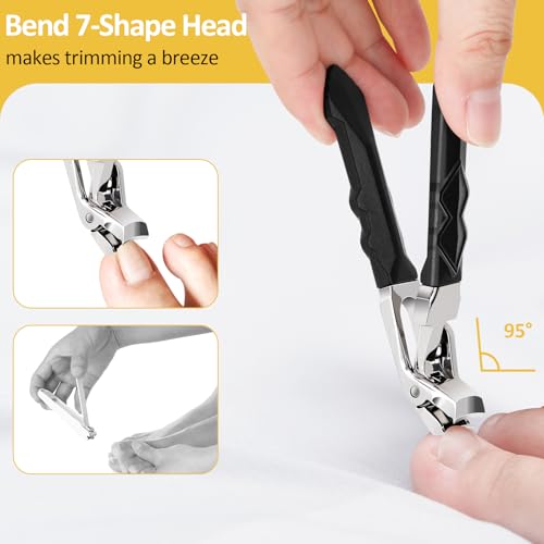 Euqvunn Nail Clippers-Ergonomic Angled Head Nail Clippers for Thick Nails - Image 4
