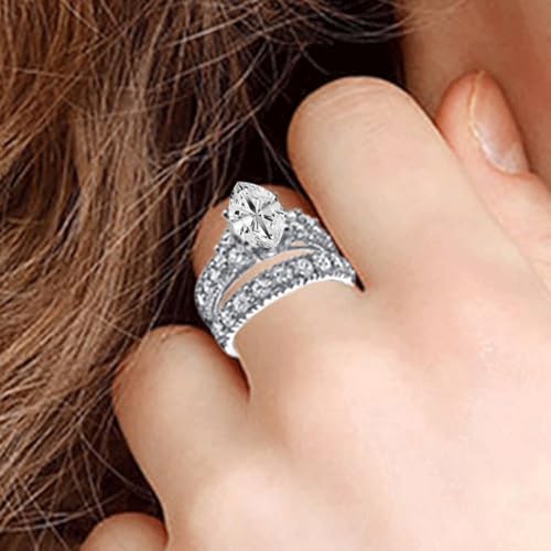 14K Gold 3.0CT Marquise Cut Lab Grown Diamond Bridal Set for Her, IGI Certified, DE-Color, VS, 10K 14K 18K Yellow Gold Diamond Wedding Ring Set for Women Ladies Engagement Wedding4