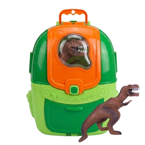 Mochila de Brinquedo Didático Infantil com Dinossauro Articulado em Vinil
