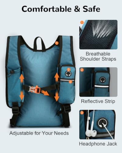 Mochila Plegable de Senderismo Azul 15L Ligera miniatura 3
