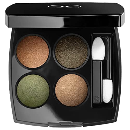 [ラッピング済み/セット品] CHANEL シャネル レ キャトル オンブル アイシャドウ 4色 コスメ 化粧品 スカーフ付き (名入れなし, 318 ブラーリーグリーン) 1.0 個