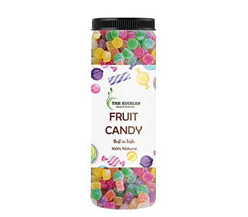 THE EDIBLES Mixed Fruits Candy Khati Mithi Goli Packet, Kids Candy Toffee Jar Box Khati Meethi Fruits ki Goliyan Candies | Sugar Coated Jelly Candy [Jar Pack] (400g)