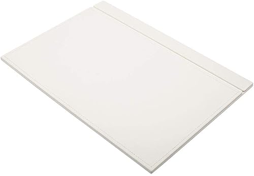 Miniatura 6 de Juego de escritorio de cuero, 10 piezas, bandeja doble para documentos, organizador de escritorio (blanco)