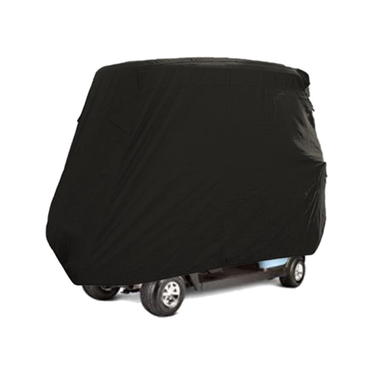 DOITOOL 4 Personen Gepäckwagenabdeckung 210d Oxford Schwarz | Wagen und Cart, Heavy Duty Ausführung, Schützt vor Sonne, Passend für Golf Zubehör