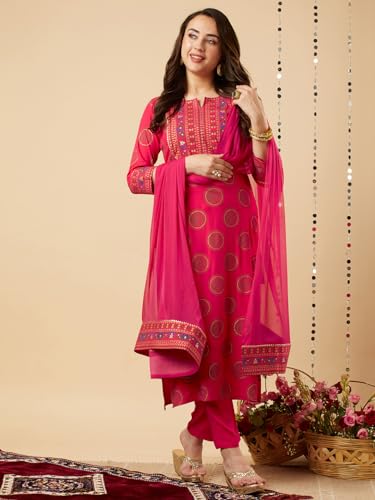 Image of ANNI Designer Women Kurta with Pant & Dupatta |Material: Cotton Blend