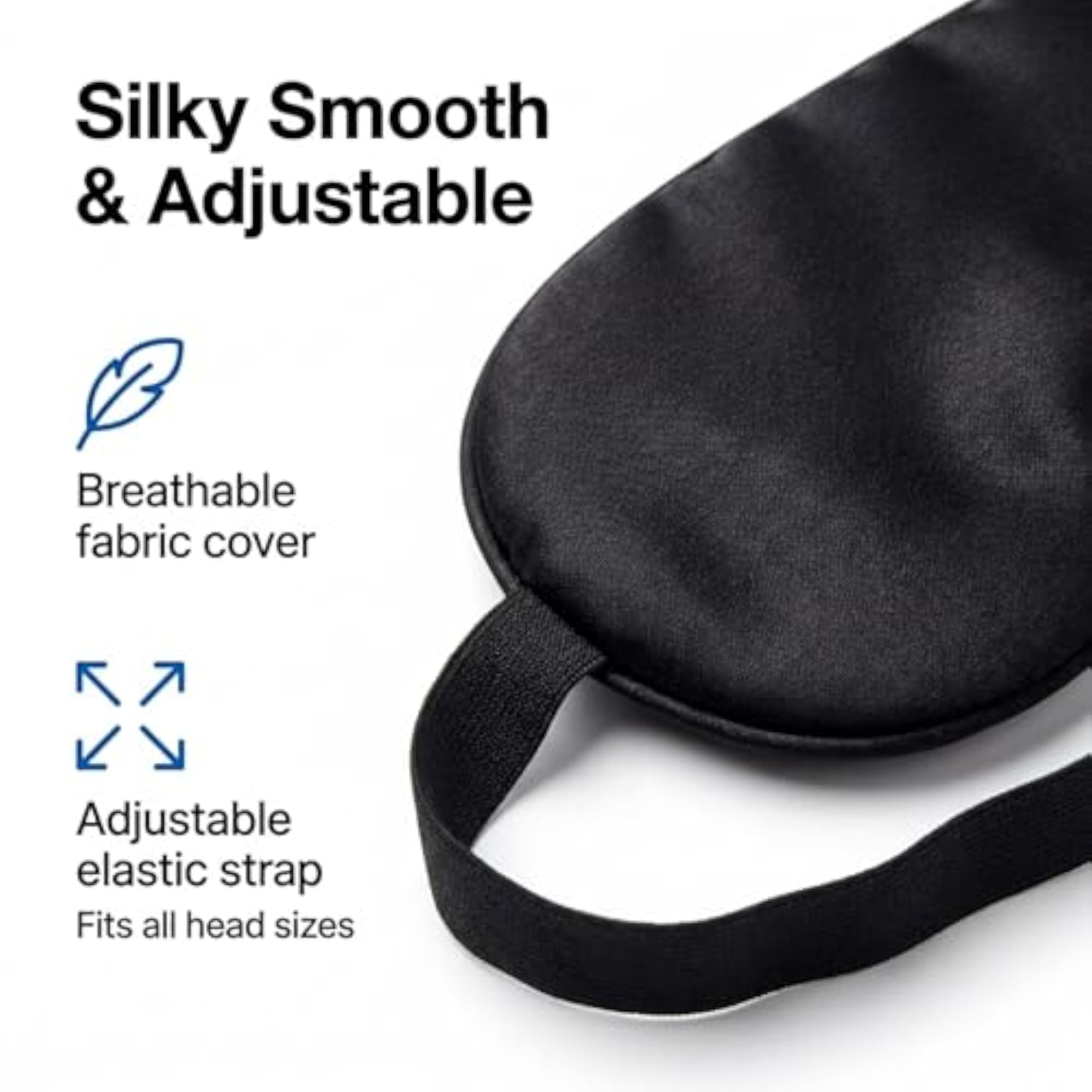 Silk Eye Mask for Sleeping, Adjustable Strap Premium Sleep Mask