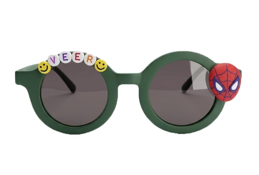 Image of PLAS ART STUDIO Customised round sunglasses Kids Sunglasses Get Kids Name on Frame For Girls & Boys. (Recommended Age 2+)