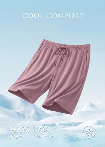Image of HEARTNICE Womens Soft Pajama Shorts Lounge Bermuda Shorts Casual Knee-Length Sleep Shorts