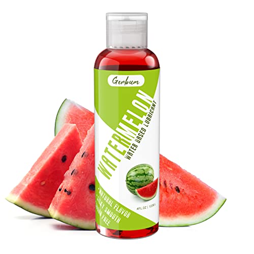 4 fl.oz. Water Based Lube Fresh Watermelon Flavored Lubricant, Silky Smooth Long-Lasting Personal Sex Lube for Women Men Couples, Sugar Free Non-Sticky Natural Edible lube, Condoms & Toys Friendly
