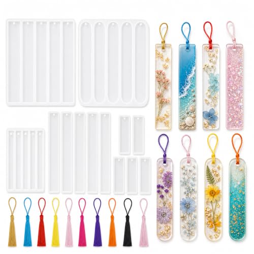 25-Cavity Bookmark Molds for Epoxy Resin Bookmark Resin molds with Tassels