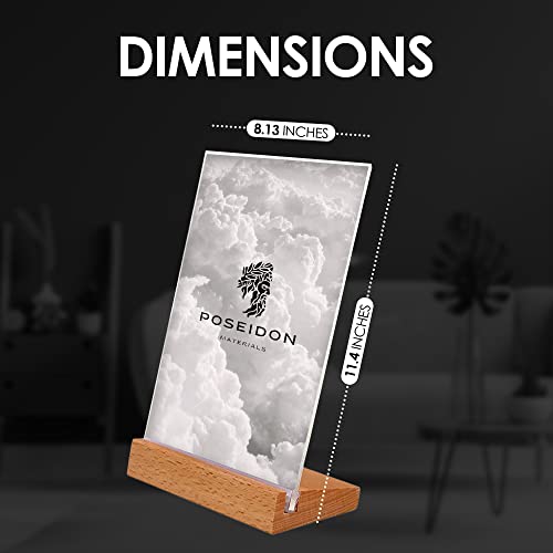 8.5 X 11 In Clear Acrylic Sign Holder, 3 Pack Acrylic Photo Frame With Wood Base, Sign Holders For Table Top, Portrait Style Plastic Display Stand For Office, Store, Home, Restaurant #TOP1