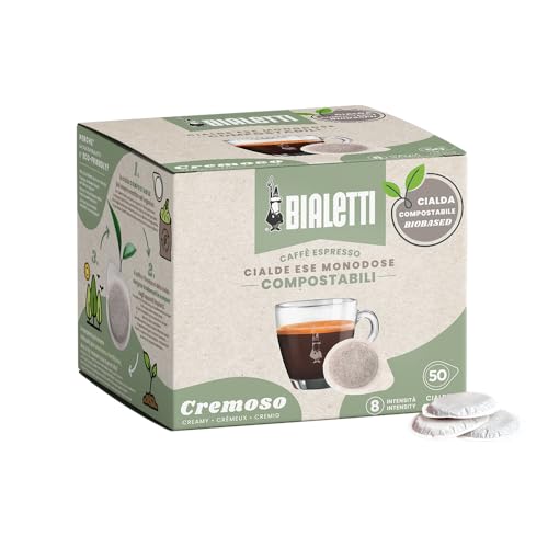 Bialetti Cápsulas de café Monodosis, Caja de 50 unidades, Cremoso