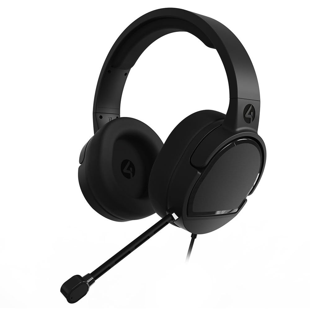 4Gamers PANTHER Over-Ear Gaming Headset Compatible with PS4/PS5, XBOX, Switch, PC with Flexible Mic, 3.5mm Jack, 1.5m Cable- Lightweight, Comfortable and Durable