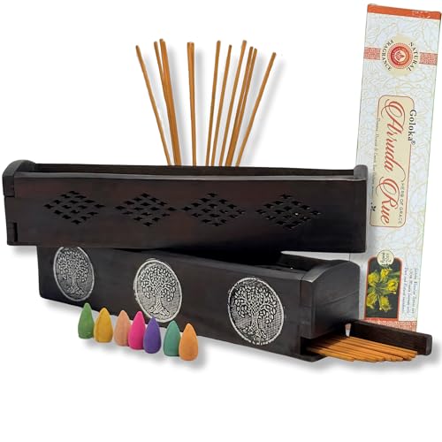 Portaincienso in Legno – Porta Incenso e Bruciatore per Bastoncin...