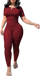 Nimsruc Two Piece Outfits For Women Summer Casual Short Sleeve Jogging Suits