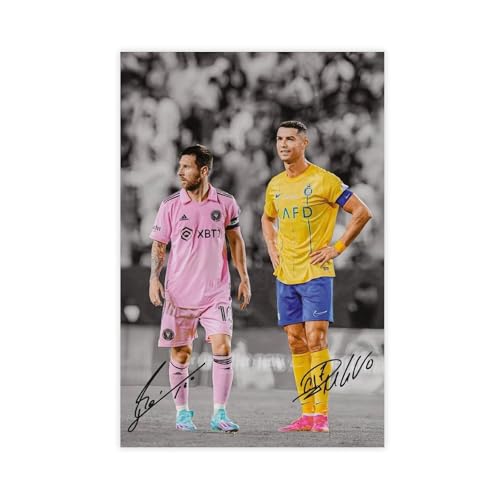 YACJZDD Cristiano Ronaldo - Póster de Lionel Messi en lienzo para decoración de dormitorio, oficina, habitación, regalo, 60 x 90 cm