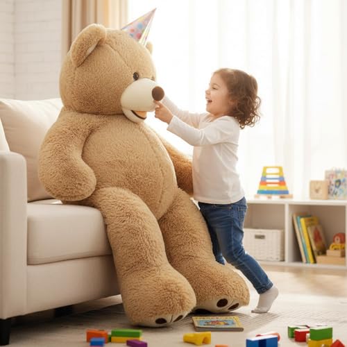 Image of MorisMos Big Plush Giant Teddy Bear Premium Soft Stuffed Animals Light Brown 51 inch