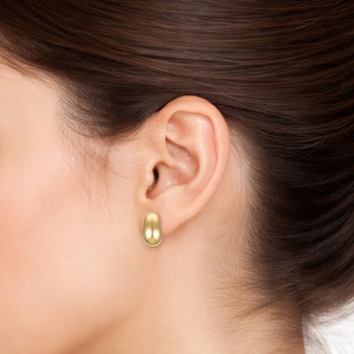 Aretes de clip dorados 16K para mujer miniatura 7