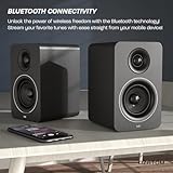 AZATOM Bookshelf Speakers 60W | Bluetooth | 3” Carbon Fibre Drivers & Silk Tweeters | 24bit DAC Built-in | Perfect for Computer Gaming, Vinyl Turntable, HiFi, Home Theatre Equinox M3 (Black) - Image 2