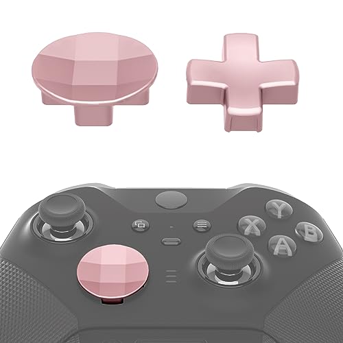 Image of eXtremeRate 2pcs Metalic Rose Gold Magnetic Stainless Steel D-Pads, for Xbox Elite 1 /2 Controller, Replacement Parts Directional Pad Button Kits for Xbox One Elite & Xbox One Elite Series 2 Controller