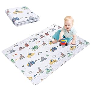 MIIMER Washable Baby Play Mat Portable Playmat for Babies 63×43”, Foldable Toddler Playpen Mat Non-Slip Baby Tummy Time…