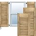 Ekena Millwork RW101LV12X64UNH Two Equal Louver Exterior Wood Shutters, 12"W x 64"H, Unfinished