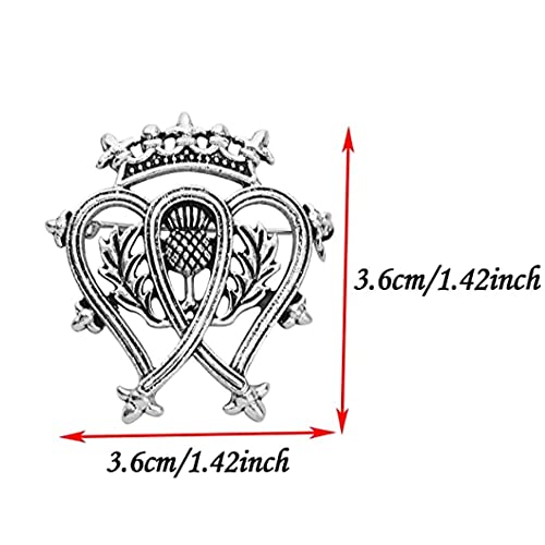 SaiDian 1Pcs Vintage Silver Thistle Crown Brooch Pin Ireland Irish Royalty Badge Brooch Scottish Brooch2