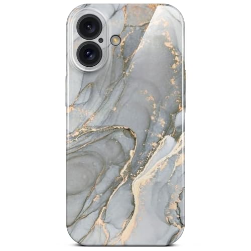 Coque iPhone 16 ONEFLOW marbré gris doré avec protection caméra intégrée