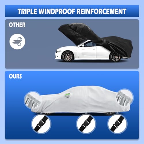 Image of Car Cover Custom Fit for Dodge Charger 2006-2026, Migaven Waterproof Full Exterior Cover Sun Rain Protection with Door Zipper and Cotton Lining