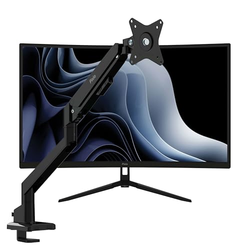 Image of Pixio PXC279WAVE 27 inch 300Hz Refresh Rate FHD 1080p Resolution 1650R Curve Fast VA Panel 1ms GTG Response Time HDR Curved Gaming Monitor and PS1S Wave Black Single Monitor Arm