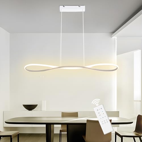 Lampada A Sospensione LED Dimmerabile 100 Cm - Telecomando, 3000K-6000K, Altezza Regolabile 150 Cm, Per Sala Da Pranzo