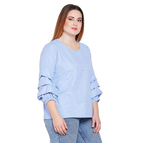 Image of Style Quotient Women Stripe Polycotton smart Casual top