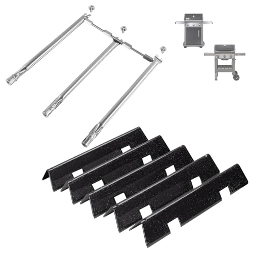 BBQration 7636 Flavorizer Bars, 69787 Grill Burner for Weber Spirit I & II 300 Grill Parts, Grill Parts for Weber Spirit 2 Grill Parts, for Weber Spirit E-310 E-320 S-310 S-320, 16GA Porcelain Steel
