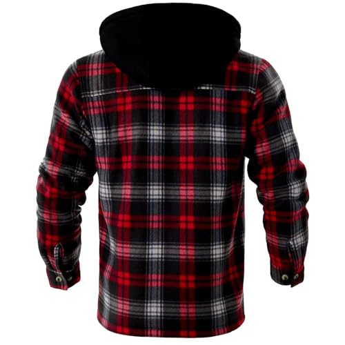 Image of LeeHanTon Mens Flannel Jacket Heavyweight Sherpa Fleece Jackets Outdoor Hiking Casual Soft Warm Coat with Pockets