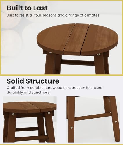 Set de 2 Butacos de Barra de 24 Pulgadas de Madera para Isla de Cocina o Comedor, Fácil Montaje miniatura 6