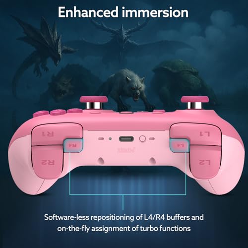 Image of 8Bitdo Ultimate 2C Bluetooth Controller for Switch /Switch 2 - Wireless Gaming Controller with Hall Effect Joysticks, 6-Axis Motion Control, Remappable L4 /R4 Bumpers & Turbo Function(Pink)