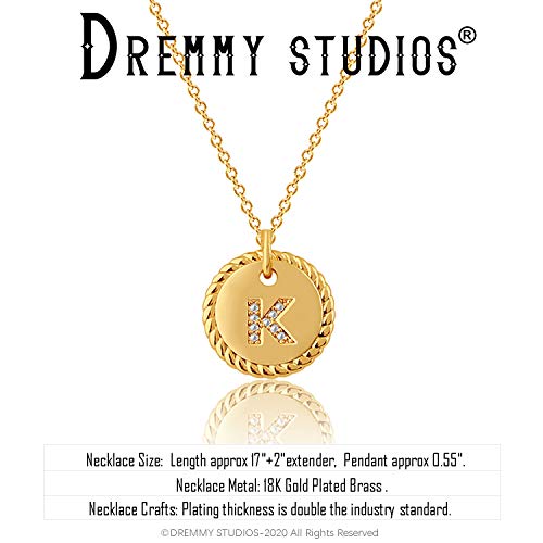 Dremmy Studios Dainty Heart Initial Pendant Necklace, 14K Gold Plated Initial Letter Necklaces for Women Alphabet A to Z3