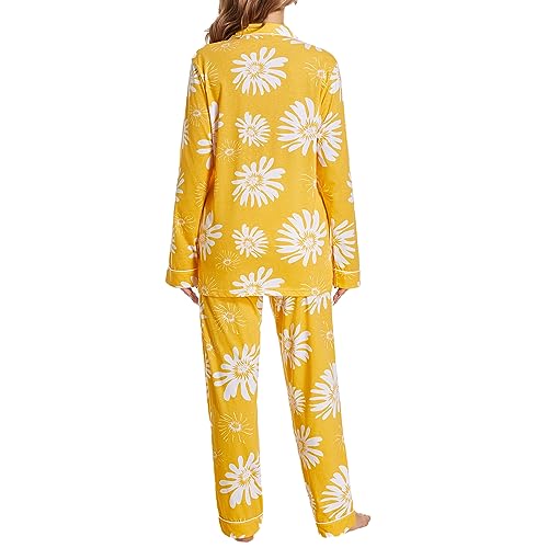 Image of Tugege Pajamas Set Long Sleeve Sleepwear Womens Button Down Nightwear Pj Sets