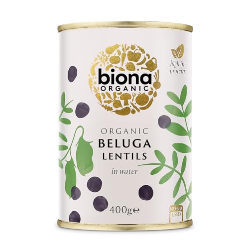 Biona Organic Canned Black Beluga Lentils 400g (Pack of 6)