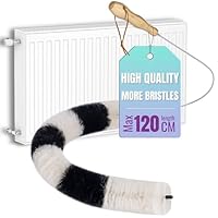 ecooe Heizkörperbürste Lang 120cm Kratzfreie Heizungsbürste mit Ziegenhaar Reinigungsbürste, Flexible Heizkörperpinsel mit Schutzschlauch, Ideal für Heizkörper Reinigen Flachheizkörper