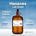 Lab Alley Hexanes Lab Grade Solvent, Non-Polar Chemical for Extractions, Sample Prep & General Laboratory Applications, (4 x 1 Gallon Bottles)