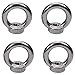 Aicosineg 4Pcs 304 Stainless Steel Eyebolts M12 Female Thread Ring Shoulder Metric EyeNuts Fastener Round Shape Lifting Eye Nut Fastener for Industrial Cables Rope Fitting Marine Silver Tone