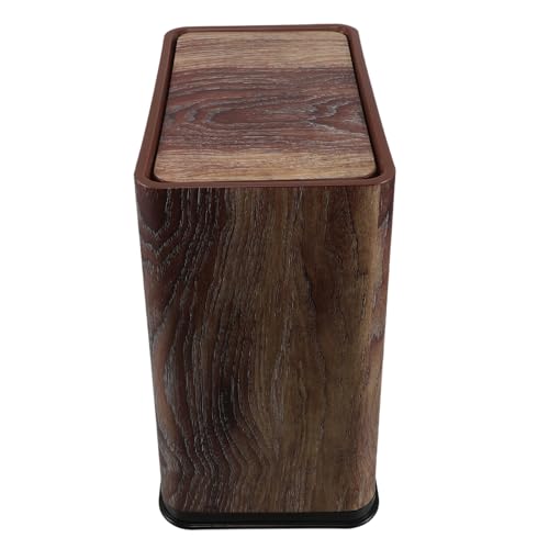 Lurrose Poubelle Étroite avec Couvercle 20l en Plastique Marron, Poubelle Intérieure Cuisine,...