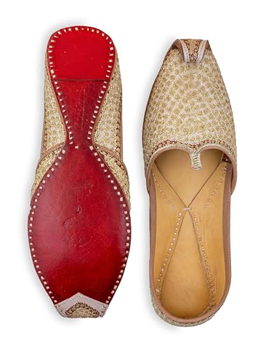 Image of KORAKARI Men's Traditional Leather Punjabi Jutti Comfortable Mojari for Men